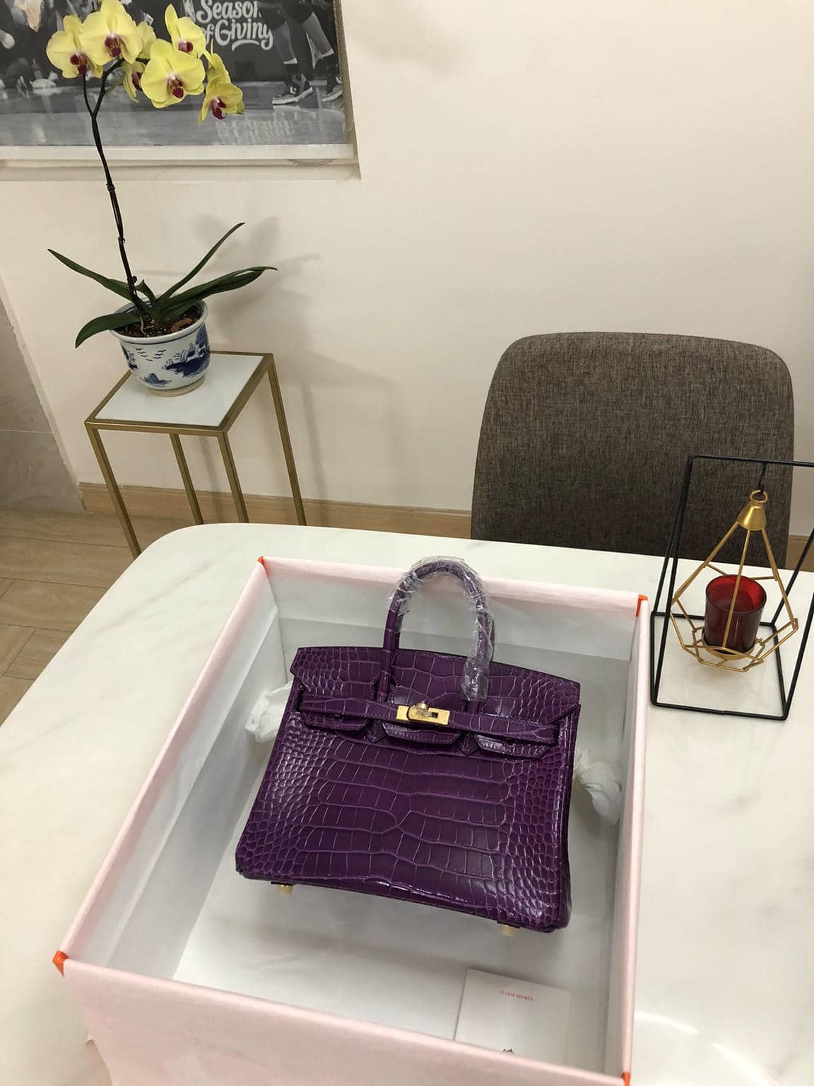 Birkin Crocodile-Embossed Cow Leather-10